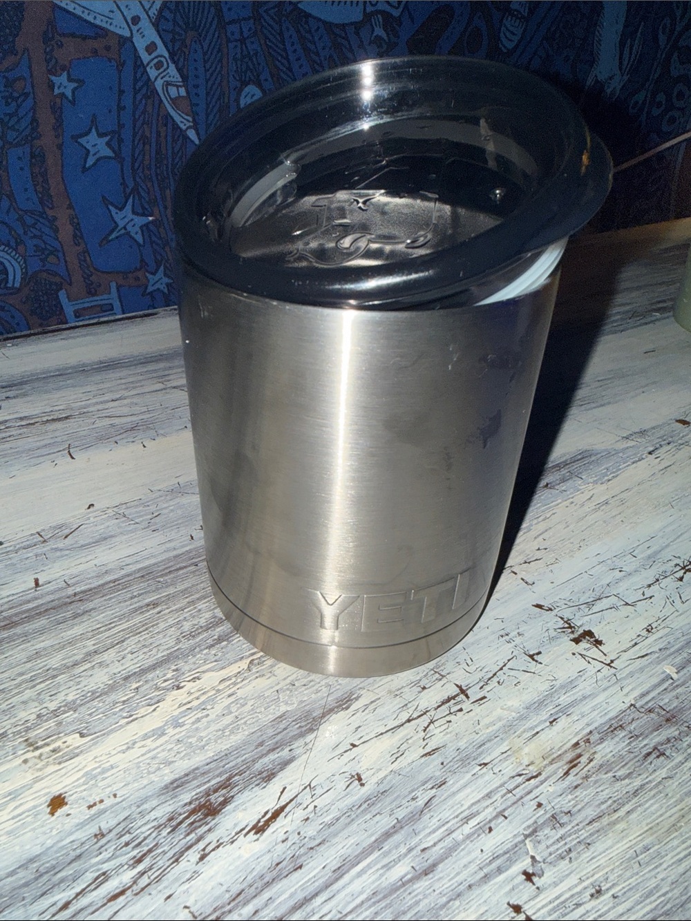 Yeti Stainless Steel Tumbler Cup - Silver with Clear Lid
